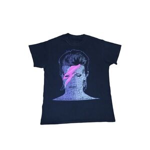 David Bowie Navy Short sleeve Tshirt Tee Shirt GUC